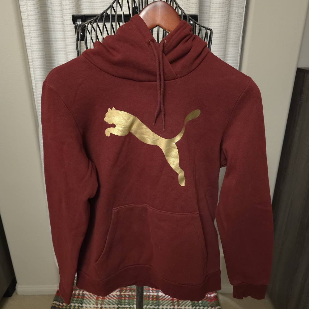 Puma Burgundy Hoodie with White Logo